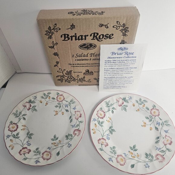 Heritage Ltd. Churchill Briar Rose Salad Plate in Original Box The box is a set - Picture 1 of 7